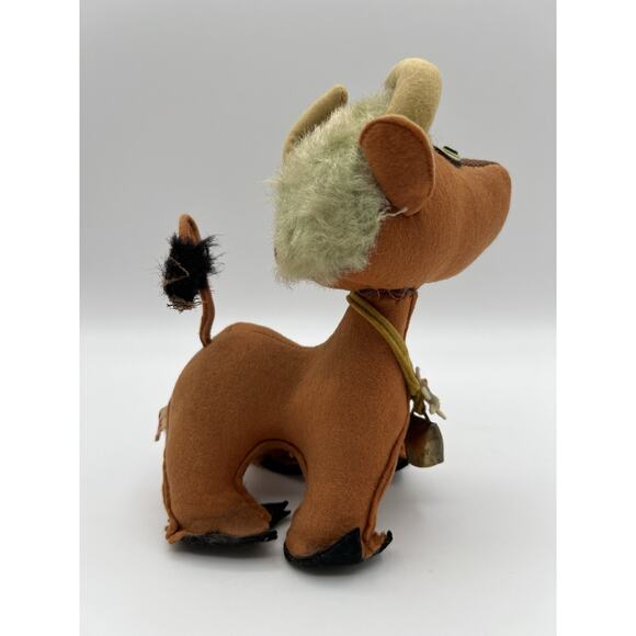 Vintage Peck and Peck Mohair Cow Stuffed Animal Plushie 7.5” Made in Italy - Picture 9 of 16